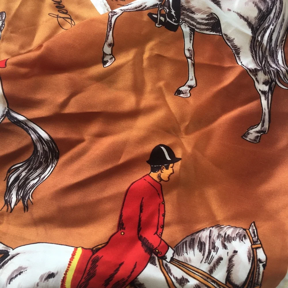 Silk-Feel Copper Printed Bandana Scarf